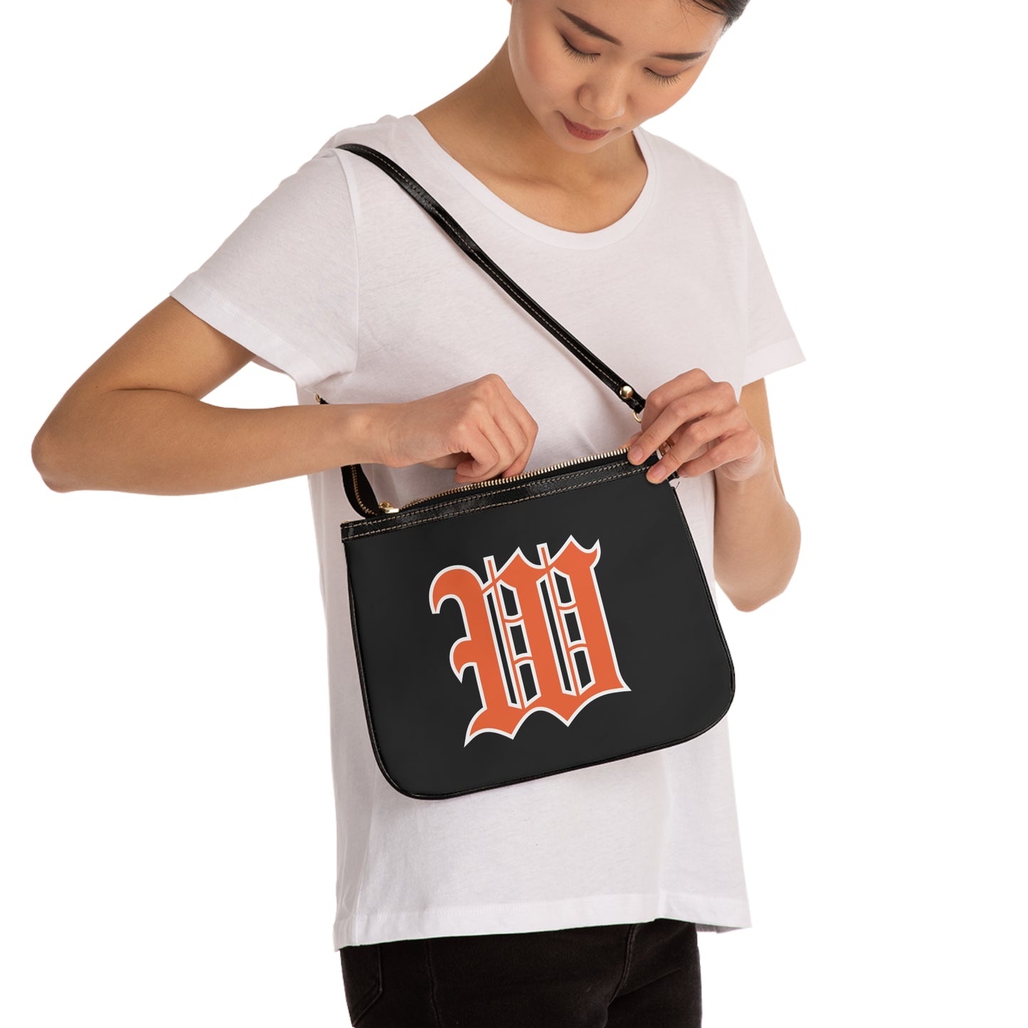Chic Small Shoulder Bag with Bold Graphic Design
