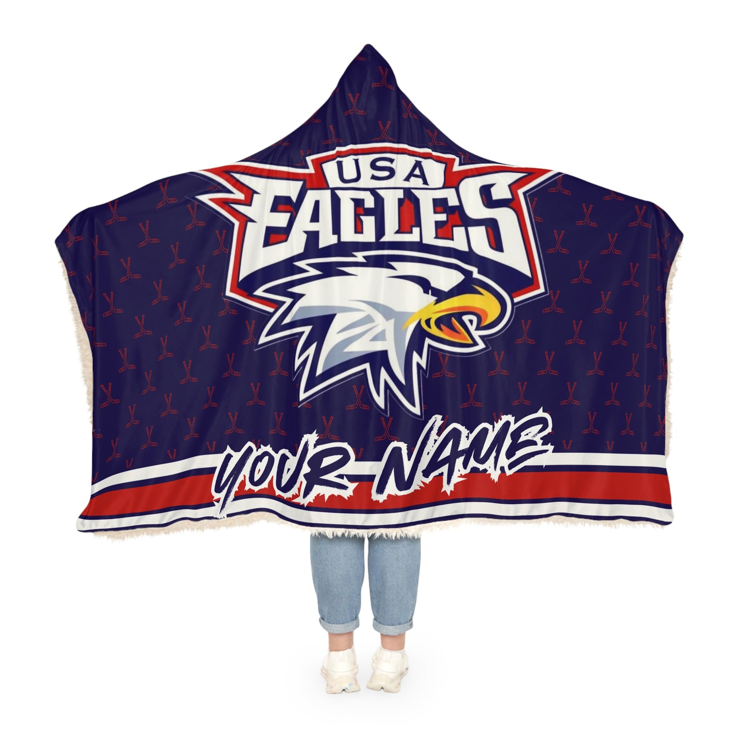 Customizable Team Spirit Snuggle Blanket - Perfect for USA Eagle Fans!