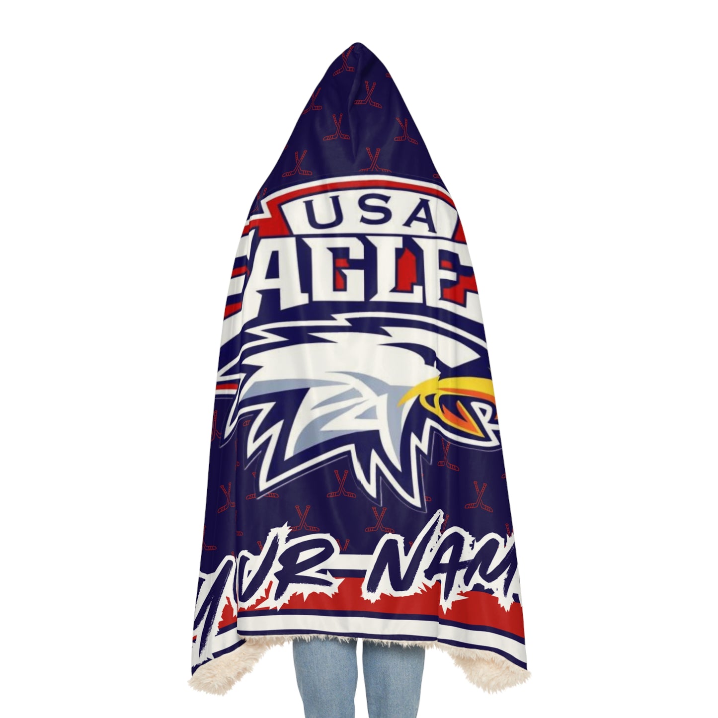 Customizable Team Spirit Snuggle Blanket - Perfect for USA Eagle Fans!