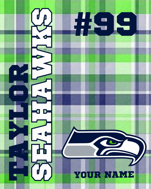 Taylor Seahawks Football Blanket